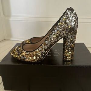 j crew colllection sequined pumps. 7 1/2